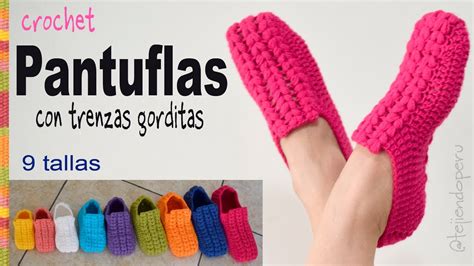 Zapatos O Pantuflas UNISEX Con Trenzas Gorditas A Crochet En 9 Tallas