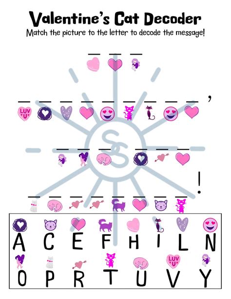 Valentine S Decoder Activity Sheet Bundle Etsy