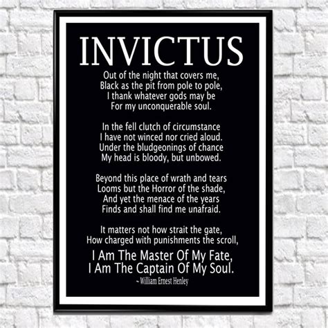 Invictus Poem Invictus Print Art Print By William Ernest Henley Captain Of My Soul Master Of My