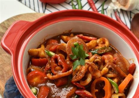 Sotong Masak Merah Ala Thai Resepi Sos Sotong Stim Limau Ala Thai