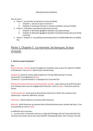 Chapitre 1 macroéconomie part 1 Chapitre 1 Mesure de lactivité