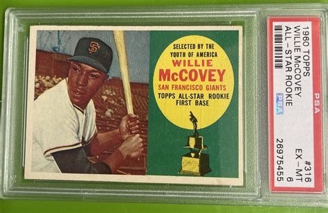 Topps Willie Mccovey All Star Rookie Rc Psa Ex Mint Rare Hof