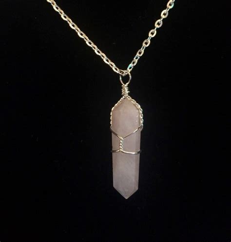 Rose Quartz Necklace Raw Rose Quartz Pendant Raw Rose