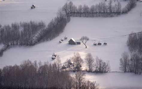 Winter Time Landscape in Transylvania , Romania , Carpathian Mountains ...