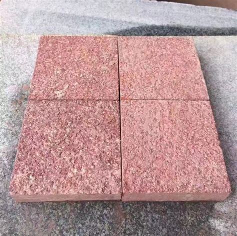 Natural Stone China Red Cubes Cobble Kerb Bricks Pavers Granite Tile