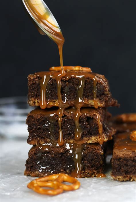 Salted Caramel Pretzel Brownies - 3 Yummy Tummies