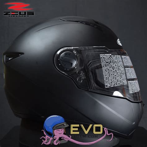 Jual Helm Zeus Full Face Matt Black Free Smoke Visor Zeus Original