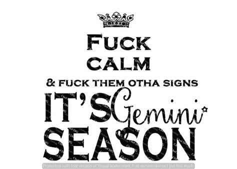 F Calm Its Gemini Season Svg Quote Quote Overlay Svg Vinyl Etsy