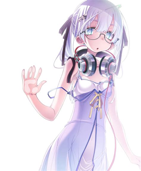 Wallpaper Drawing Illustration Anime Girls Glasses Dress Line