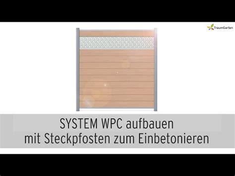 Traumgarten Sichtschutzzaun System Wpc Classic Zaunfeld Set Sand Silber