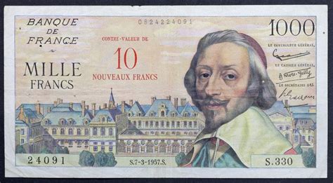 France 10 Nouveaux Francs surchargé sur 1000 francs Catawiki