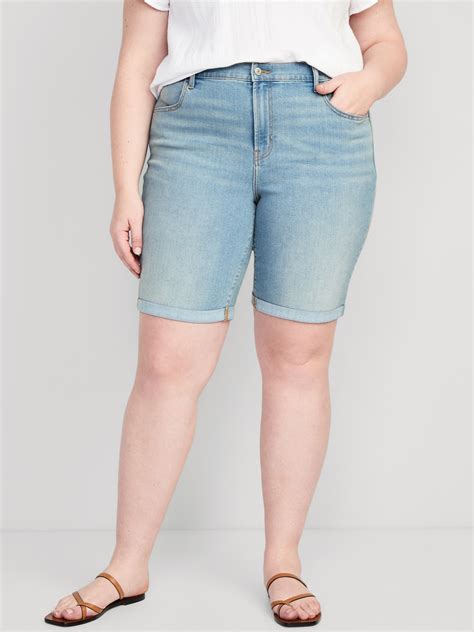 Mid Rise Wow Jean Shorts 9 Inch Inseam Old Navy