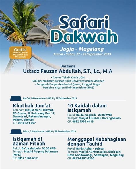 Poster Islami Hadirilah Safari Dakwah Jogja Magelang Bimbinganislam