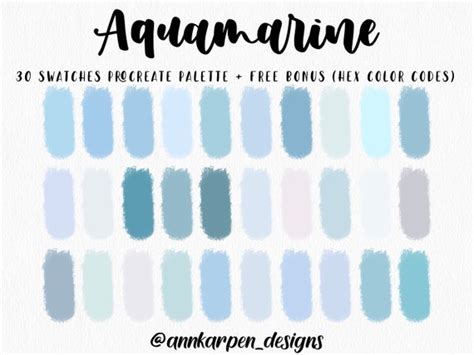 Aquamarine Color Chart