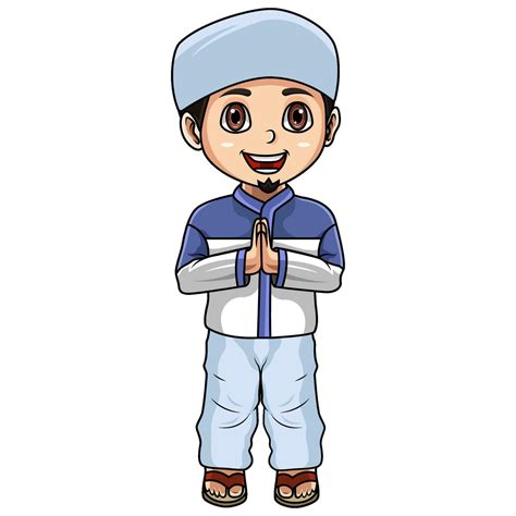 Happy Muslim Man Cartoon 25883622 Vector Art At Vecteezy