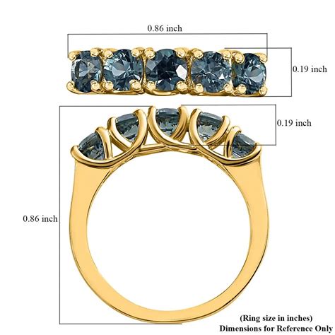 Buy Natural Parti Sapphire 5 Stone Ring In Vermeil Yellow Gold Over