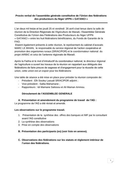 PDF Procès verbal de l assemblée générale constitutive de l PDF