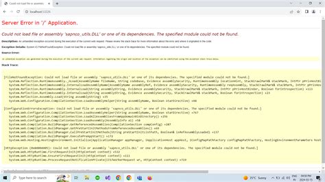 Asp Net Could Not Load File Or Assembly Sapnco Utils DLL Or One Of