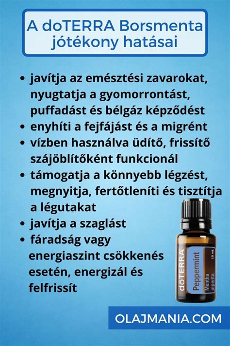 A Doterra Borsmenta Peppermint H V Sen Mentolos Ez Rt Legfontosabb