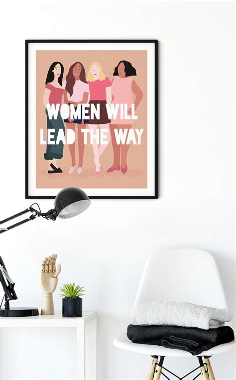 Colorful Feminist Poster Printable Women Will Lead The Way Etsy