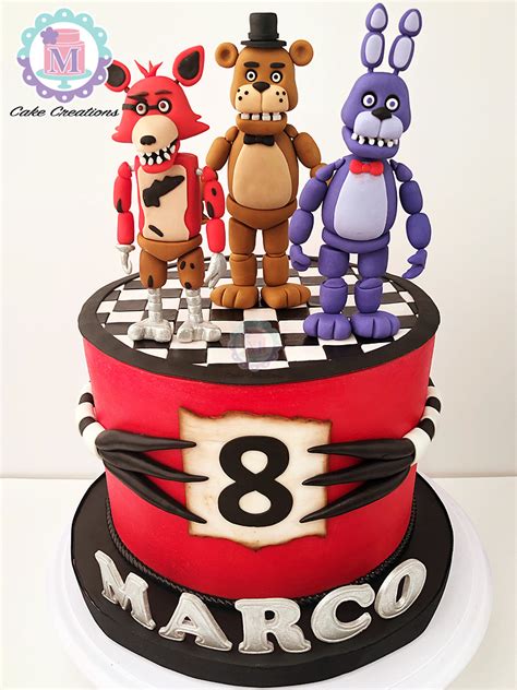 Five Nights At Freddys Fondant Cake Fnaf Cakes Birthdays Fnaf Cake