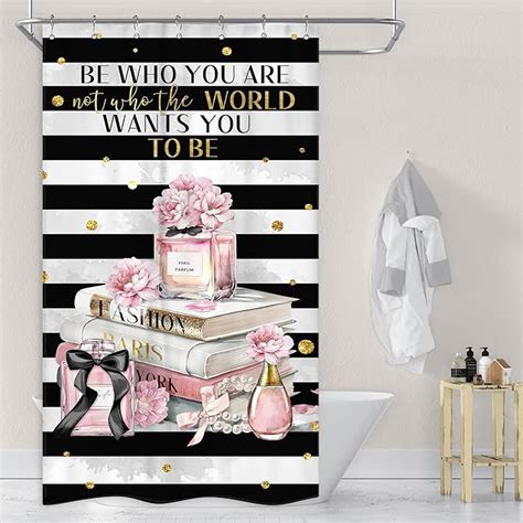 Amazon Riyidecor Small Stall Fashion Women Shower Curtain 36Wx72H