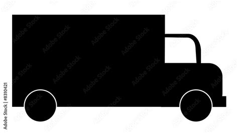 black silhouette of a delivery truck Stock Illustration | Adobe Stock