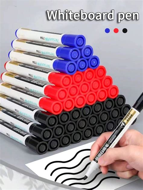 Red Pack Whiteboard Markers With Chisel Tips Large Ink Capacity