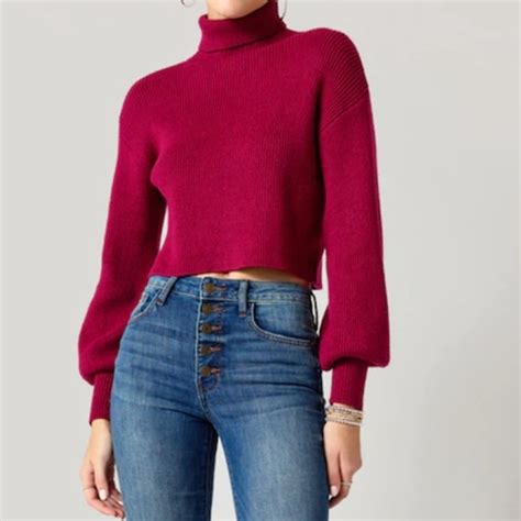 Sweaters Nwt Francescas Burgundy Turtleneck Sweater Poshmark