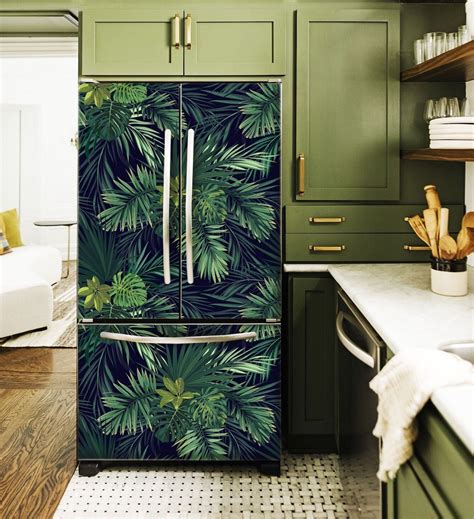 Fridge Wrap Tropical Refrigerator Wrap Vinyl Side By Side Fridge Decal