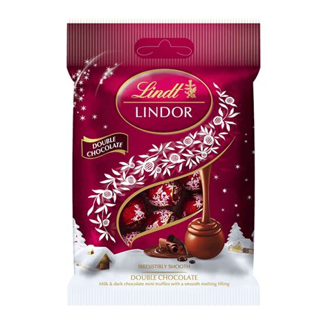 Lindt Lindor Double Chocolate Mini Truffles 80g Lindt Shop Uk