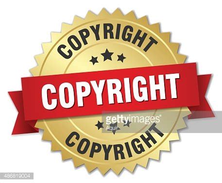 Copyright D Gold Badge With Red Ribbon Stock Clipart Royalty Free