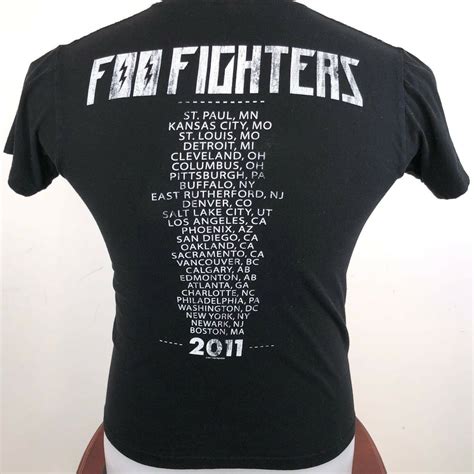 Foo Fighters Wasting Light Tour 2011 Mens S Black T Shirt Short Sleeves ...