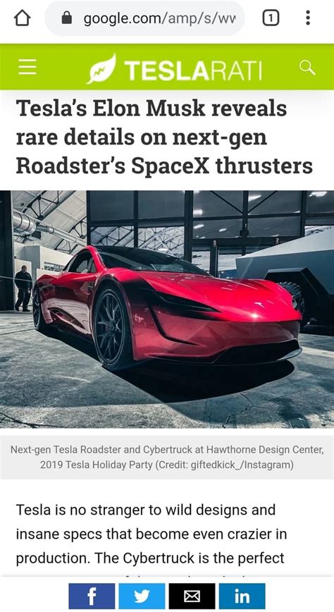 Tesla S Elon Musk Reveals Rare Details On Next Gen Roadster S Spacex