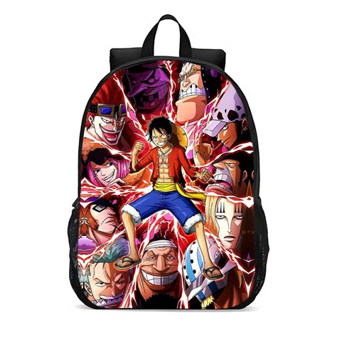 Mochila Escolar Juvenil Infantil Anime One Piece Luffy E Seus Amigos