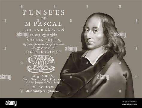 Portrait von Blaise Pascal Titel Les Pensées de M Pascal über