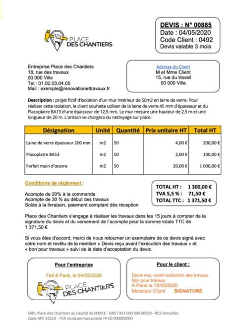 Mentions Obligatoires Sur Un Devis Travaux