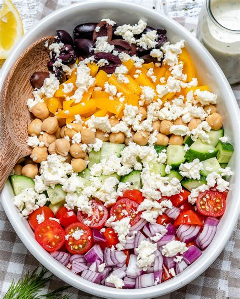 Greek Chickpea Salad Tzatziki Dressing For A Plant Based Protein Boost Clean Food Crush