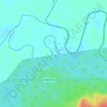 Burhi Dehing River Topographic Map Elevation Terrain