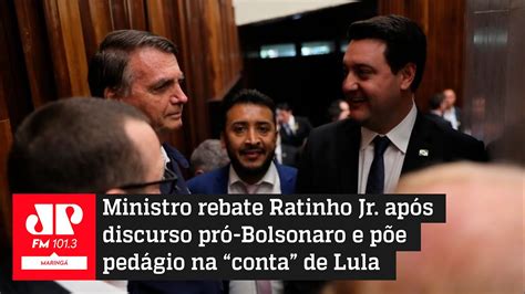 Ministro rebate Ratinho Jr após discurso pró Bolsonaro e põe pedágio