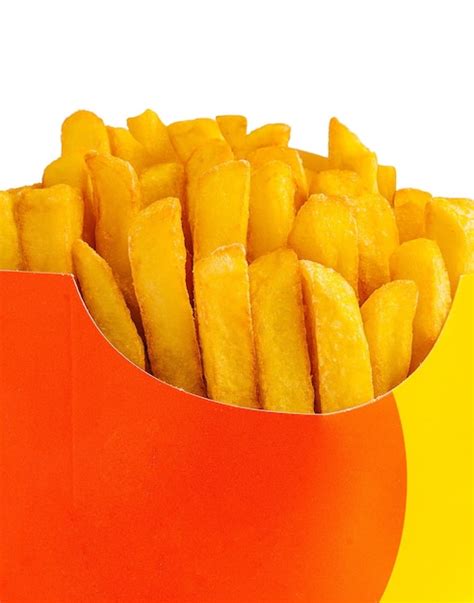 Premium Photo Potatoes Fries In A Red Carton Box Isolated On A White Background