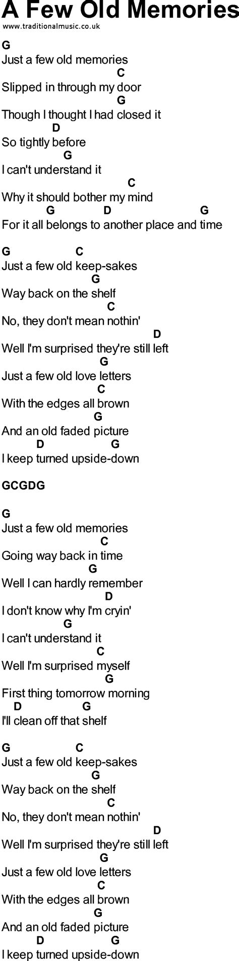 Bluegrass Songs With Chords A Few Old Memories