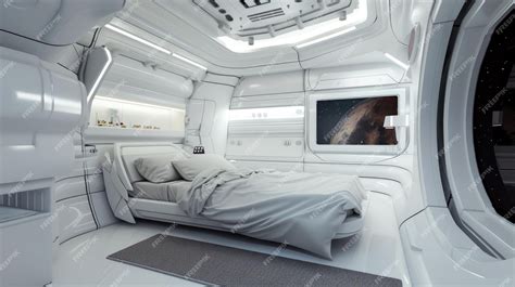 Premium Photo Bedroom In Spaceship White Interior Design Of Starship