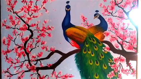 Peacock Wall Painting Pradeep Belure Youtube