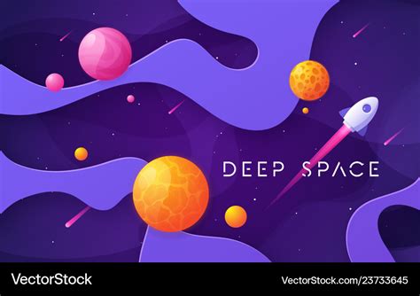 Colorful cartoon outer space background design Vector Image