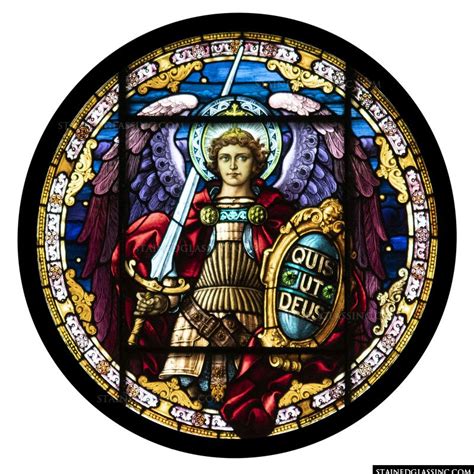 "St. Michael" Religious Stained Glass Window