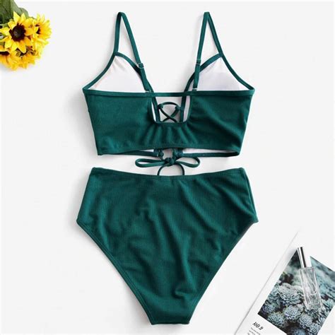 Vrouwen Sexy Bikini Set Twee Stuk Lace Up Bloemen Grandado