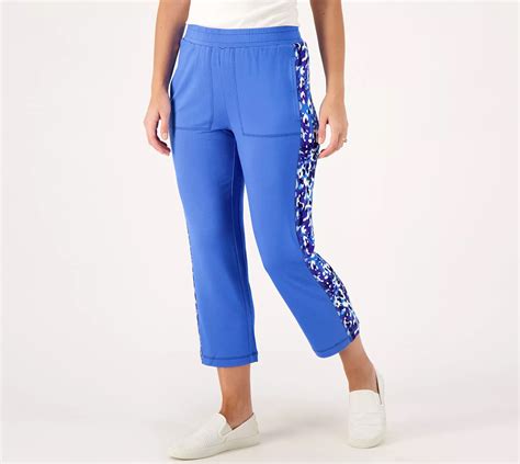 Isaac Mizrahi Live Soho French Terry Slim Straight Crop Pants Qvc