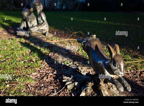 Part Of Alice And The White Rabbit Sculpture By Edwin Russell Located