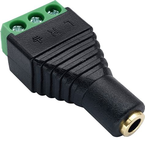 Conector Jack 3 5 Mm Hembra TRS Terminal De Tornillo 3 Pin Negro